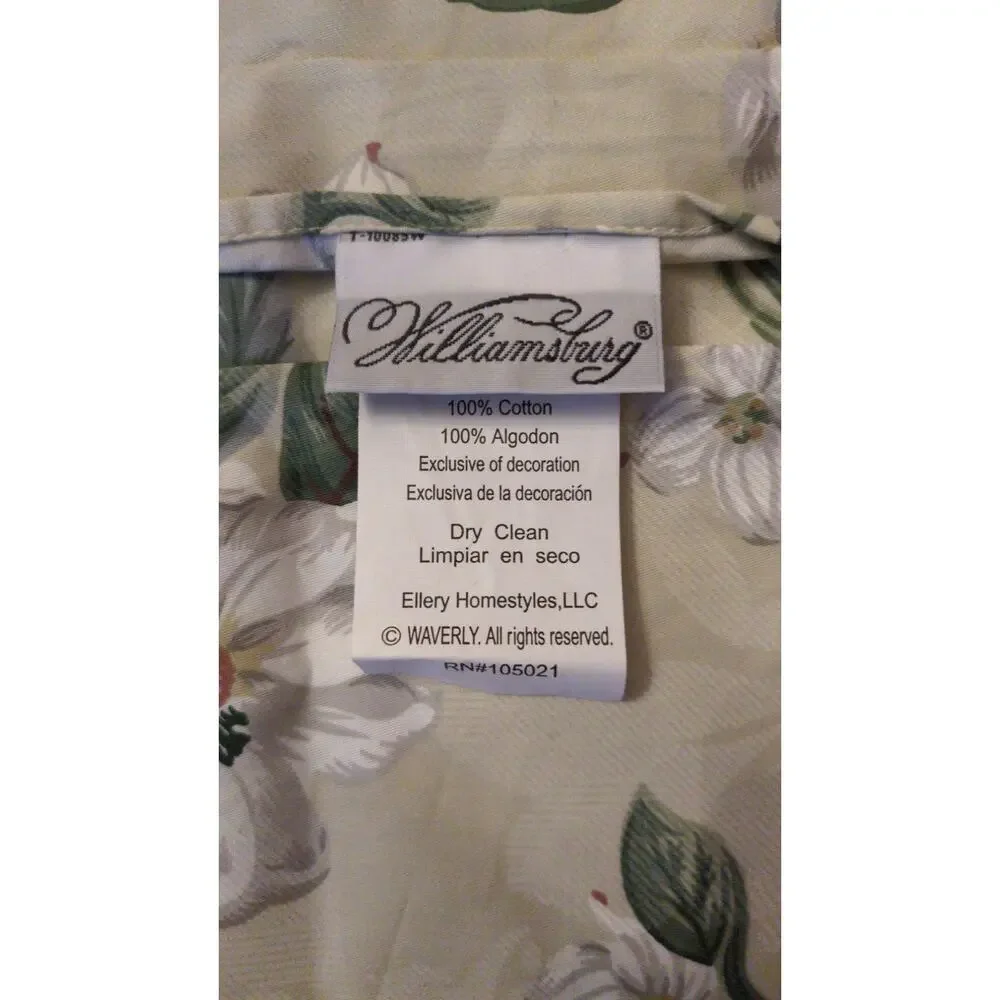 Waverly Williamsburg King Pillow Shams, Vintage Magnolia, Botanical, Cotton